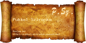 Pukkel Szironka névjegykártya